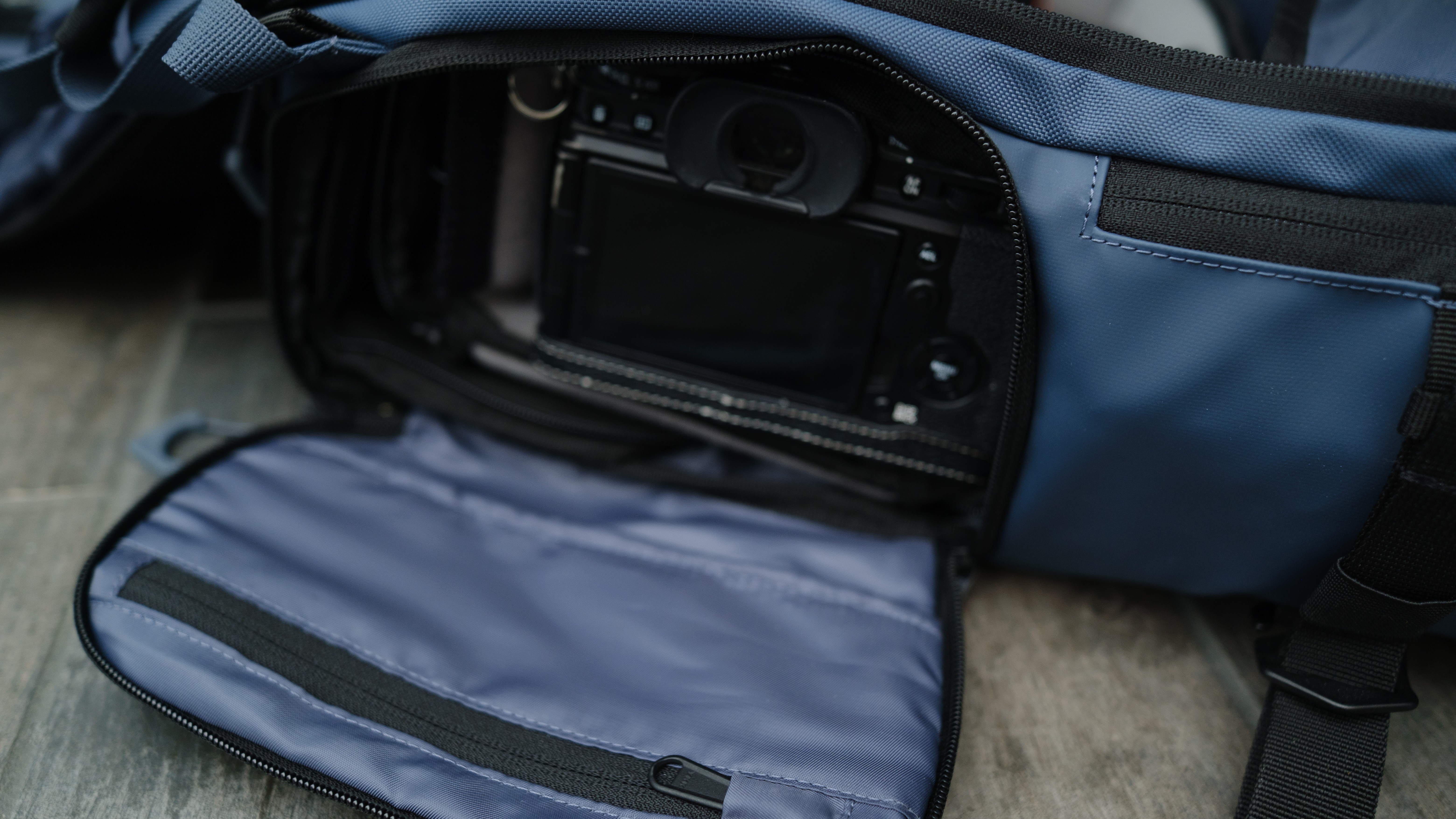 The Wandrd Prvke V4 camera backpack in Aegean Blue, 21L size