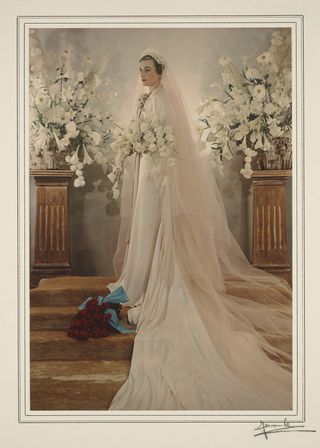 Madame Yevonde, Princess Alice, Duchess of Gloucester on her wedding day , 1935. Credit: National Portrait Gallery. Royal Collection Trust / © His Majesty King Charles III 2024.