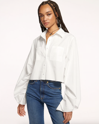 Dee Cropped Button Down Cotton Shirt