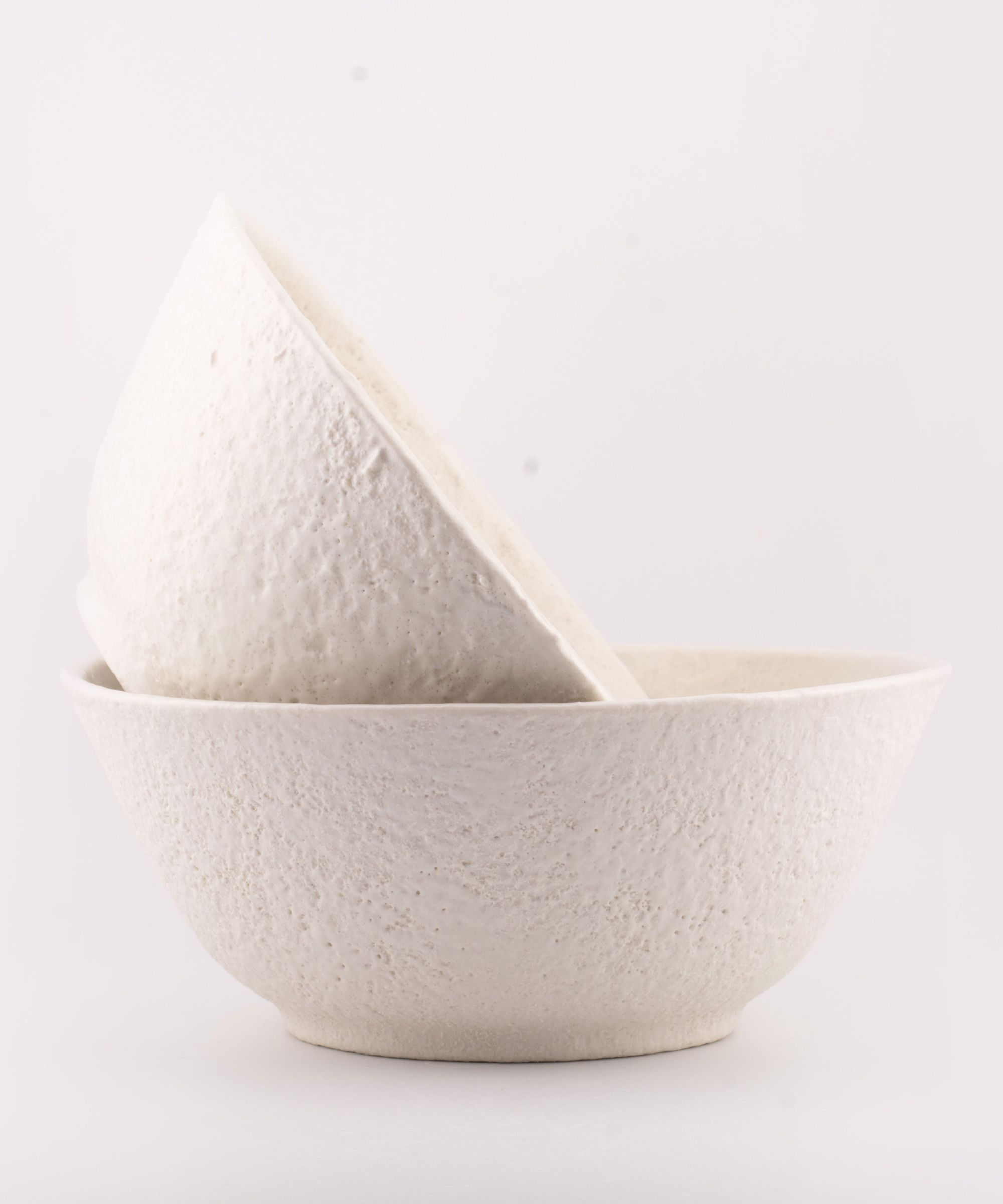 textured white bowl with glossy inside
