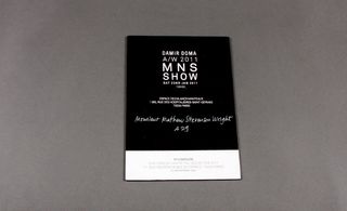 Damir Doma used screen-printing technique on heavy black card.