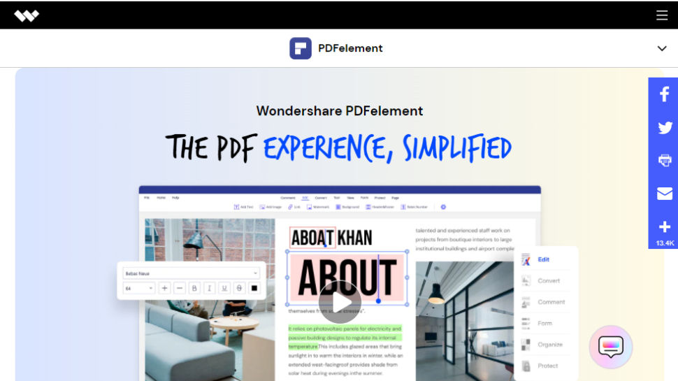 Website screenshot for PDFelement