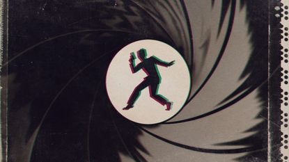 Illustrative collage of an ambiguous silhouette seen through the barrel of a gun, after the style of the iconic James Bond opening credits sequence