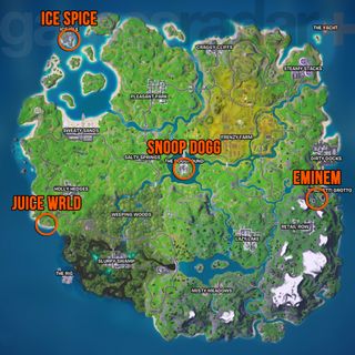 Fortnite Rappers locations map