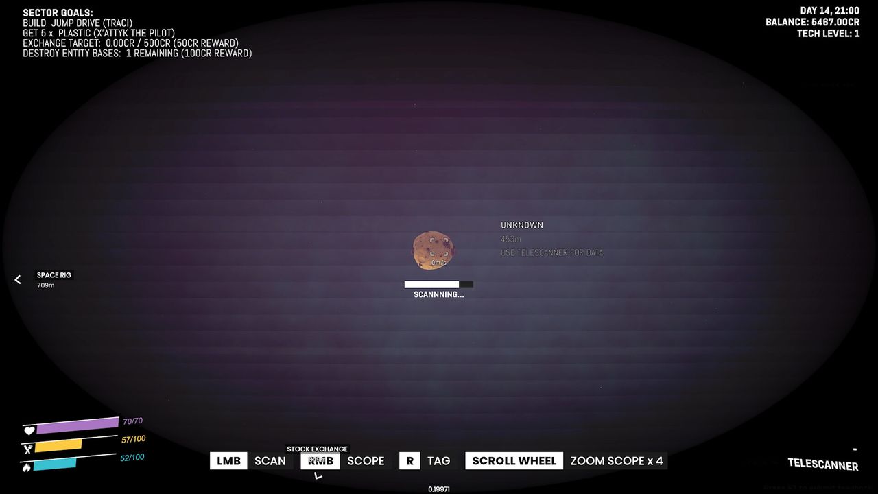 Screenshot of colorful astronaut and environment from Space Trash Scavenger