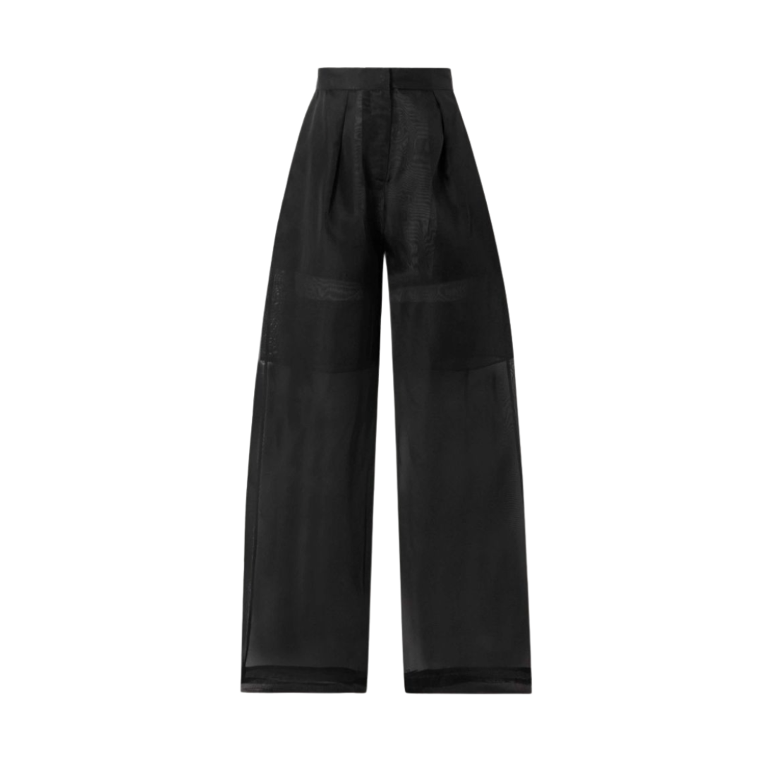 LE KASHA, Ostie Pleated Silk-Organza Wide-Leg Pants