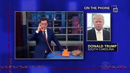 Donald Trump calls in to Late Show to discuss his 'potty mouth'