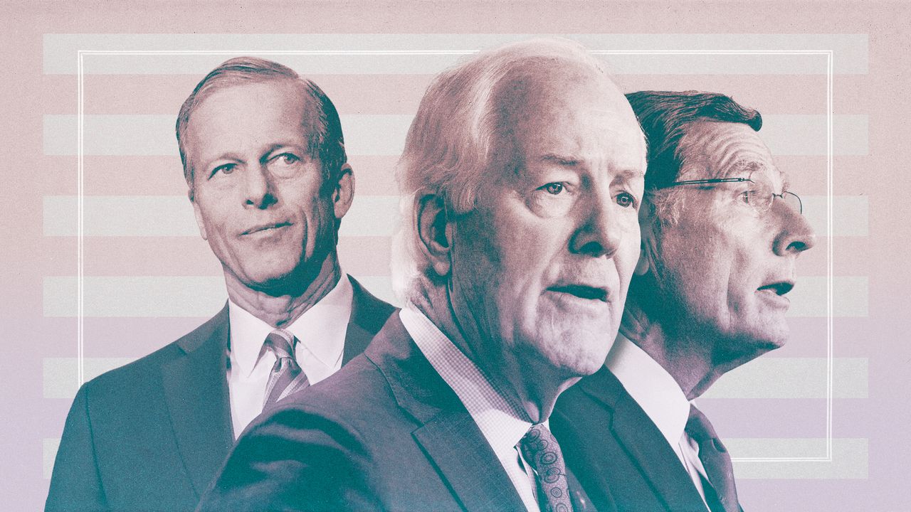 Illustration of Senators Cornyn, Barrasso and Thune