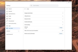 Chromeos Linux Settings