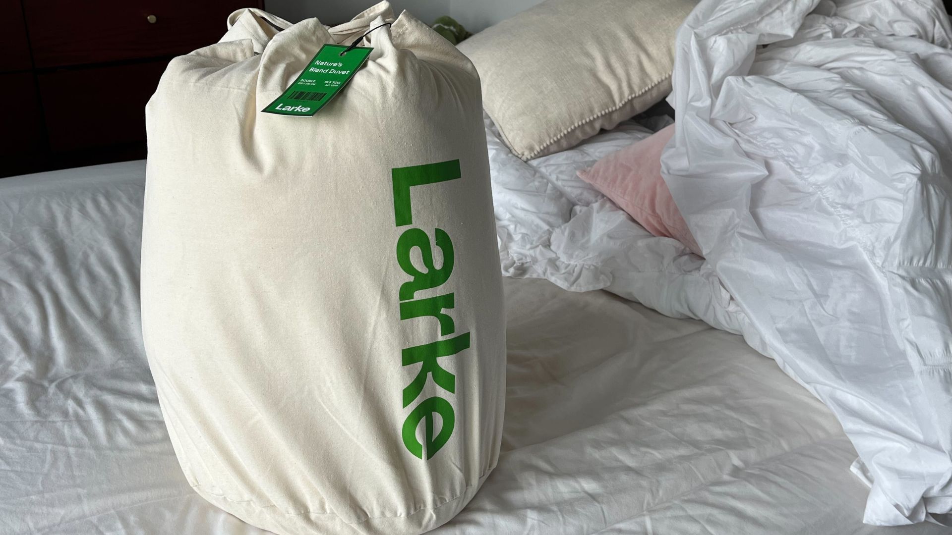 The Larke Nature's Blend Duvet being tested in Emily's room