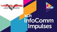 The Vanguard logo giving its InfoComm 2024 Impulse to SCN. 
