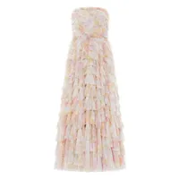 Sunrise Bloom Corset Ankle Gown, £550 | Needle &amp; Thread