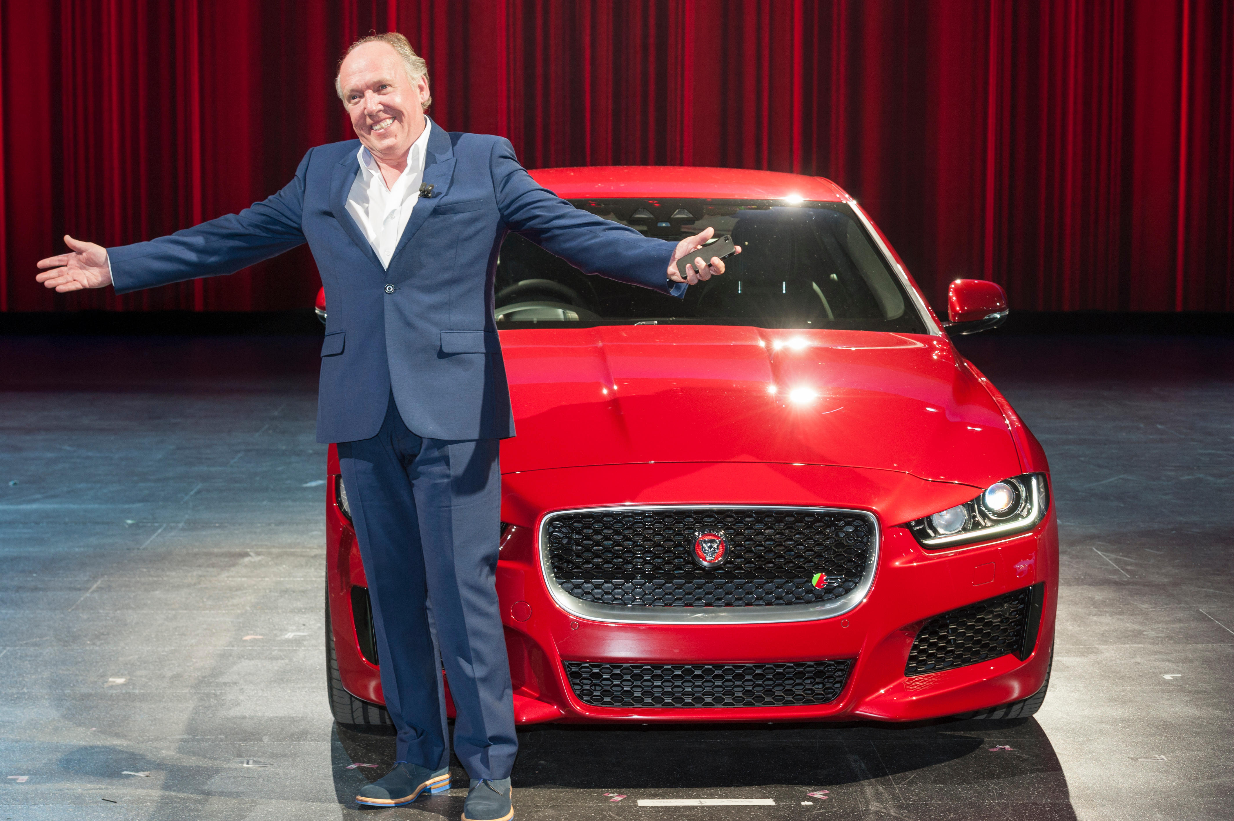 E783KN London, UK. 8th September, 2014. of the all-new baby saloon, Jaguar XE, at the Earls Court Exhibition Centre, London. Pictured:  Ian Callum. 