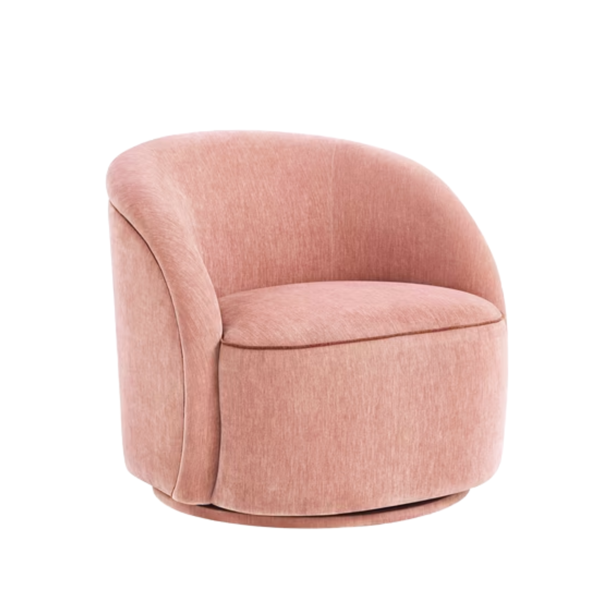 a pink swivel chair