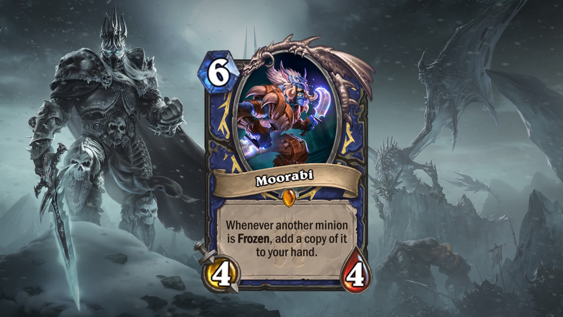 Card images and art from Hearthstone's  Knights of the Frozen Throne expansion.