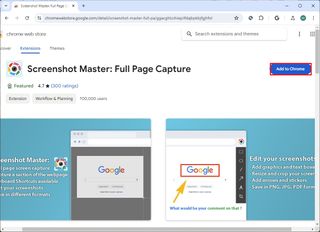 Chrome extensions screenshot master