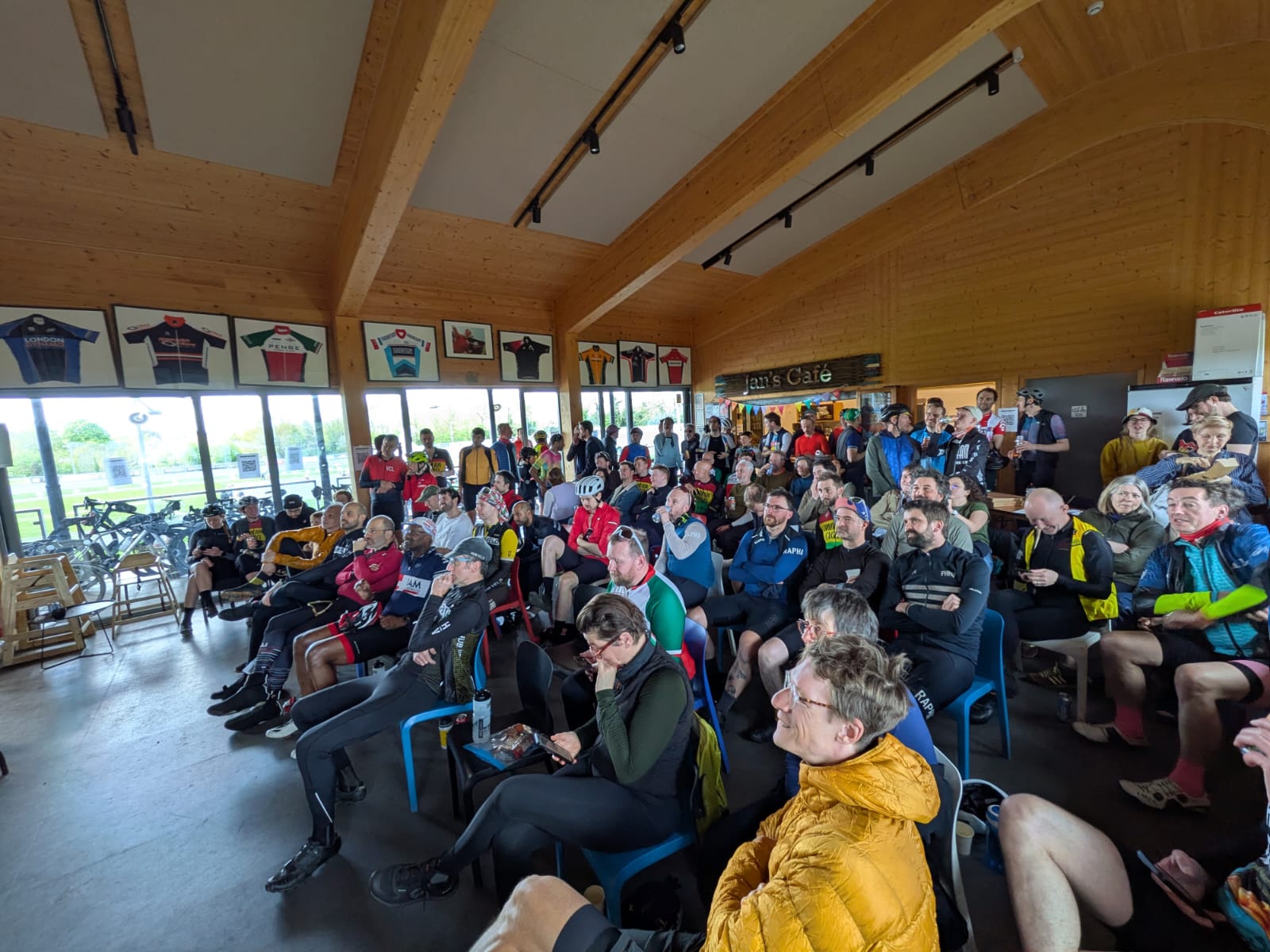 People sit in a room