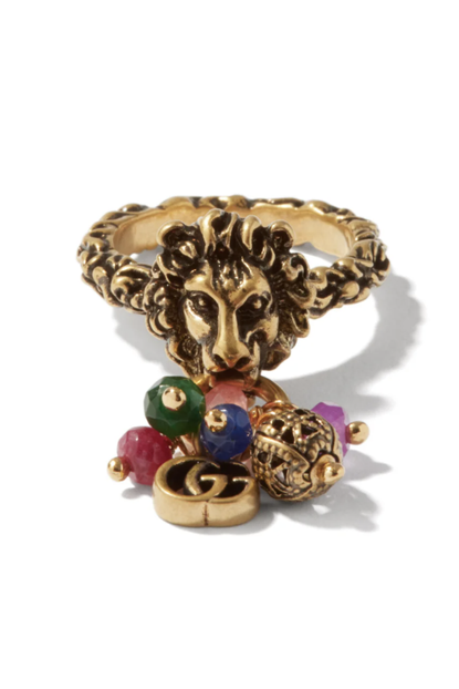 6. Gucci GG Lion Head & Beaded Ring