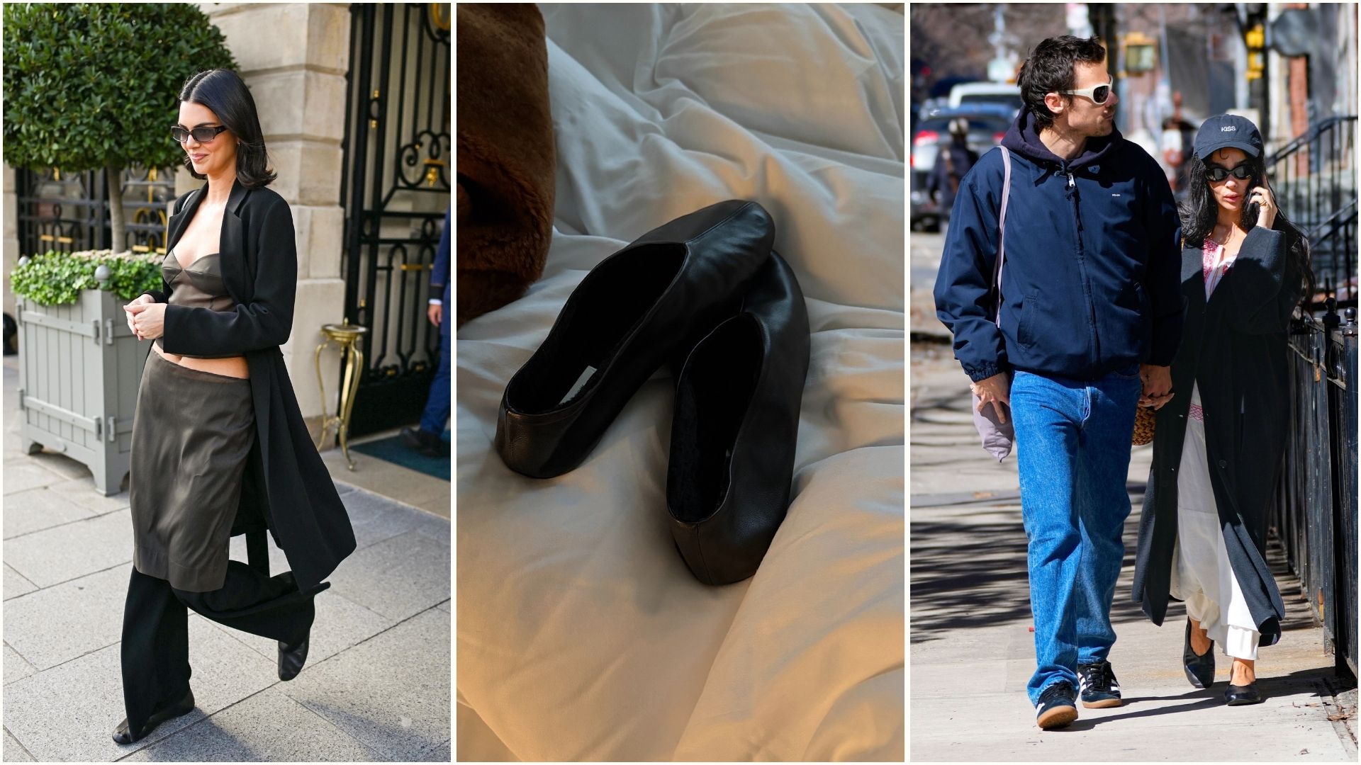 Kendall Jenner and Zoe Kravitz wear The Row Stella Ballet Flats