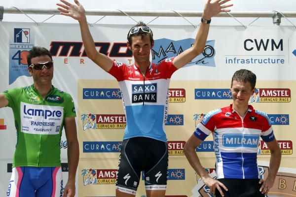 THe podium: Petacchi, Schleck, Terpstra