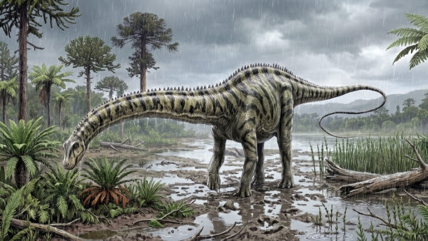An illustration of a long-necked dinosaur