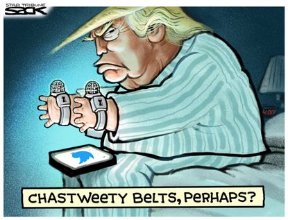 Political cartoon U.S. Trump Mika Brezinski disrespect tweets