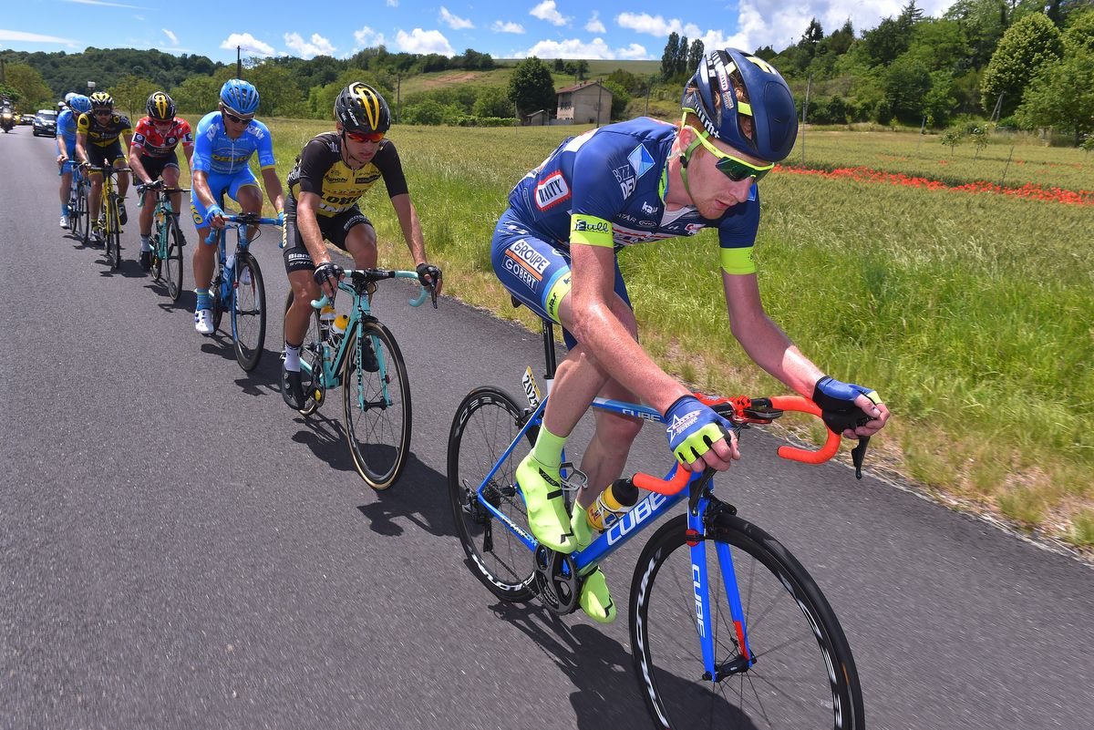 Frederik Backaert (Wanty Gobert) drives the breakaway