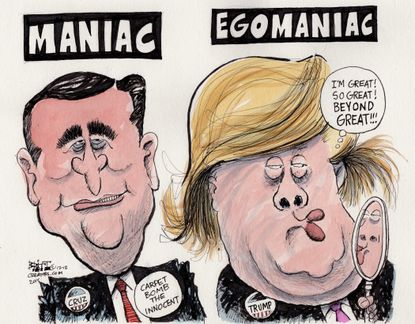 Political cartoon U.S. Trump Cruz 2016