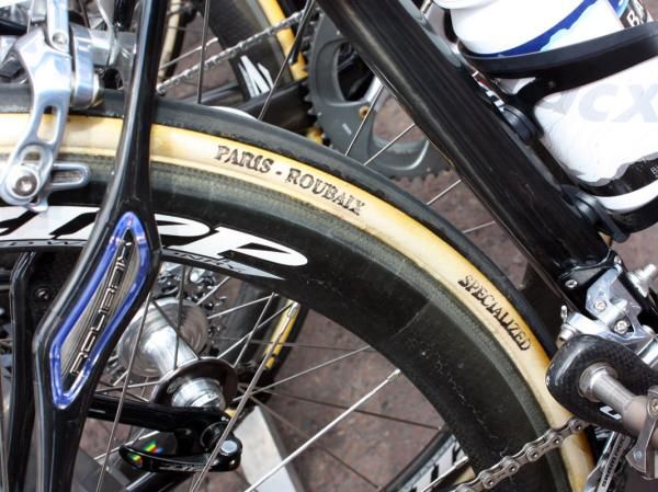 As with Paris-Roubaix, Saxo Bank went with bulbous FMB tubulars for Stage 3 of the Tour de France.