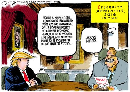 Political cartoon U.S. Trump Celebrity Apprentice