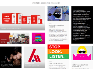 The Partners website uses a modular design to present everything from case studies to thought pieces