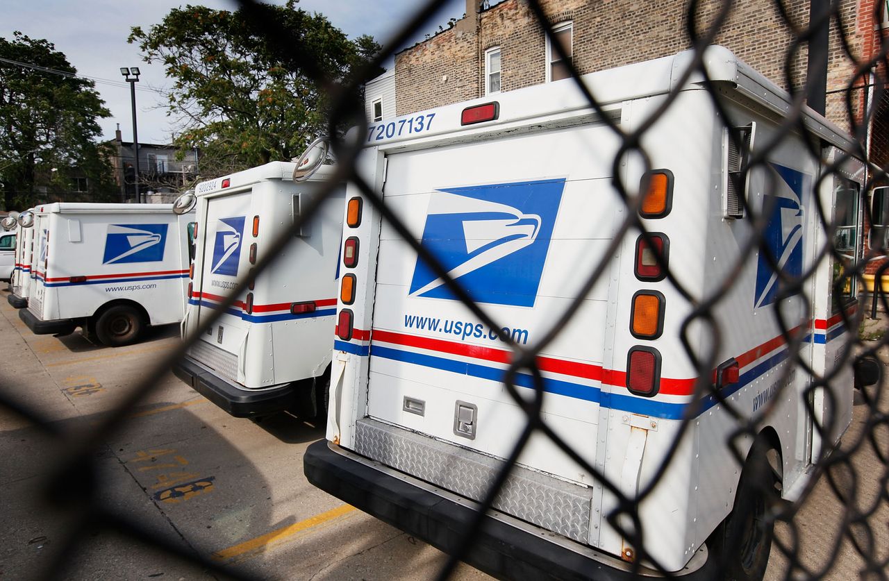 USPS trucks