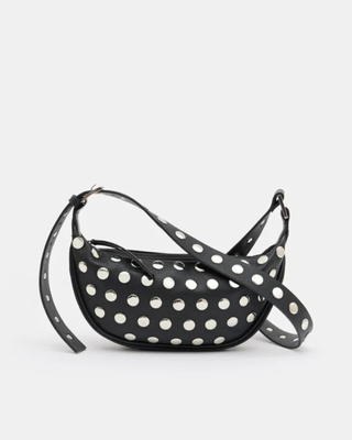 Hush Studded Rory Crescent Leather Crossbody Bag