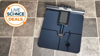A Live Science Deals logo and a picture of the Renpho Morphoscan Nova smart scale