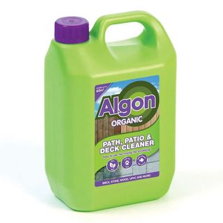 A green bottle of Algon patio cleaner