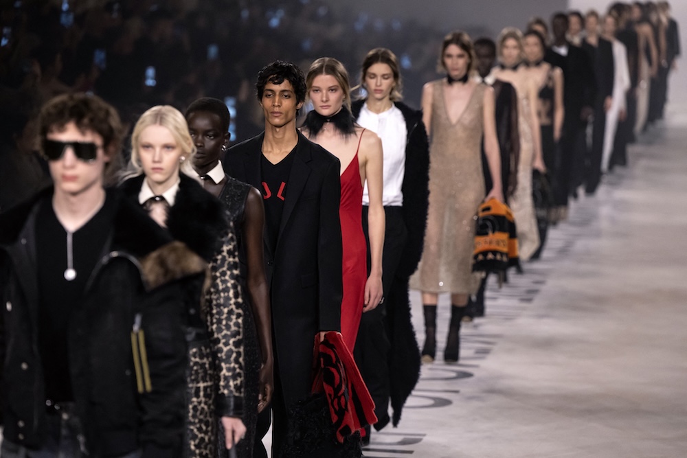 models on the fendi runway