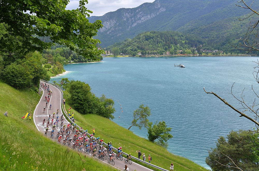 The peloton during stage 17 at the Giro d'Italia