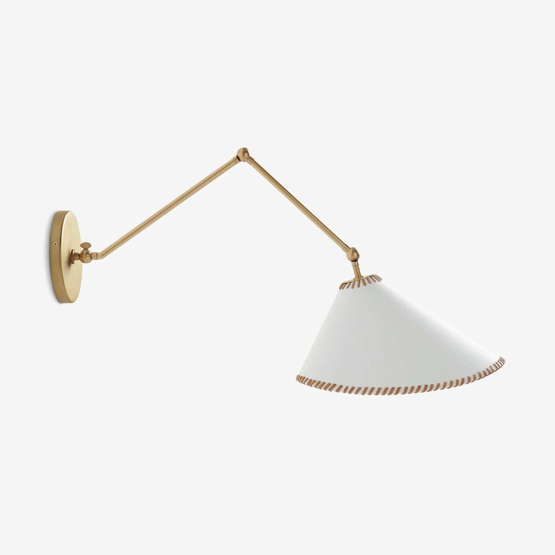 lulu and georgia wall sconce on a brass stork arm