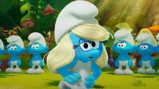 Smurfette (Rihanna) sings in Smurfs.