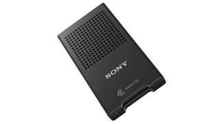 This is Sony's new high-speed MRW-G1 CFexpress and XQD card reader, due in the summer of 2019.