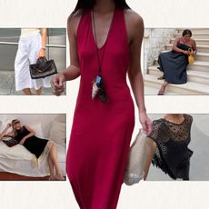 A collage featuring various runway and street style photos of women wearing summer 2025 trends. 