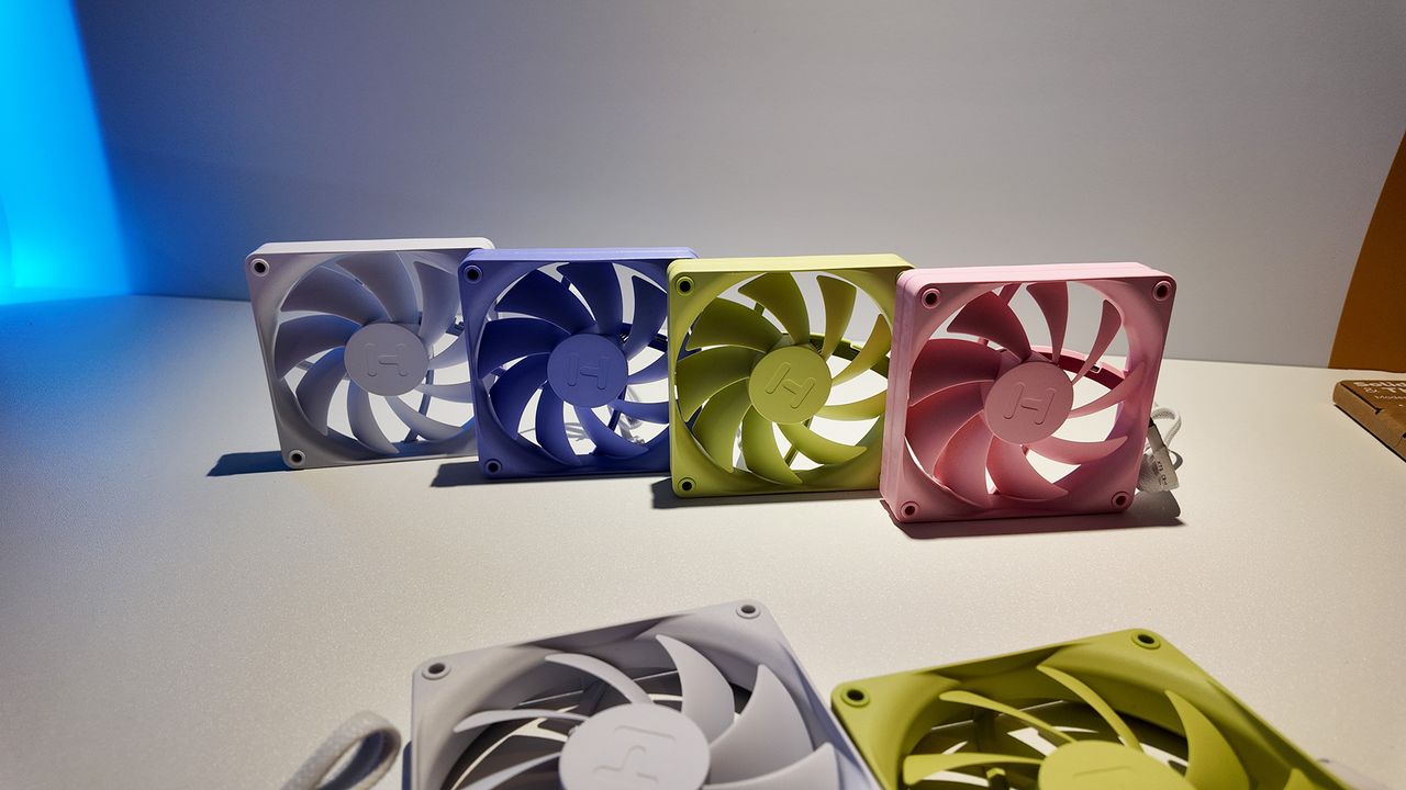 Hyte's booth at Computex 2025, where it showed off brand new colourful PC cases.