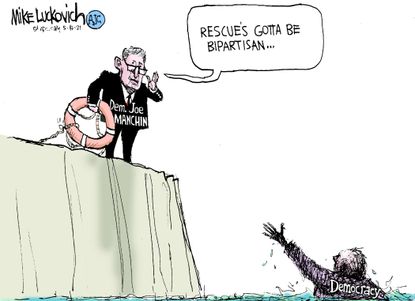 Political Cartoon U.S. joe manchin bipartisanship