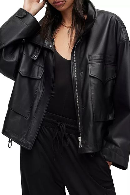 AllSaints Leather Clay Jacket