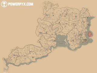 Official Red Dead Redemption 2 map. Image Credit via PowerPyx.com 
