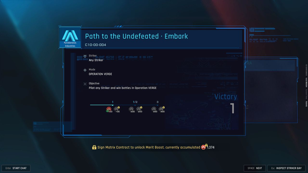 Mecha Break Mission Tokens: A challenge overview screen showing progress towards earning Tokens.