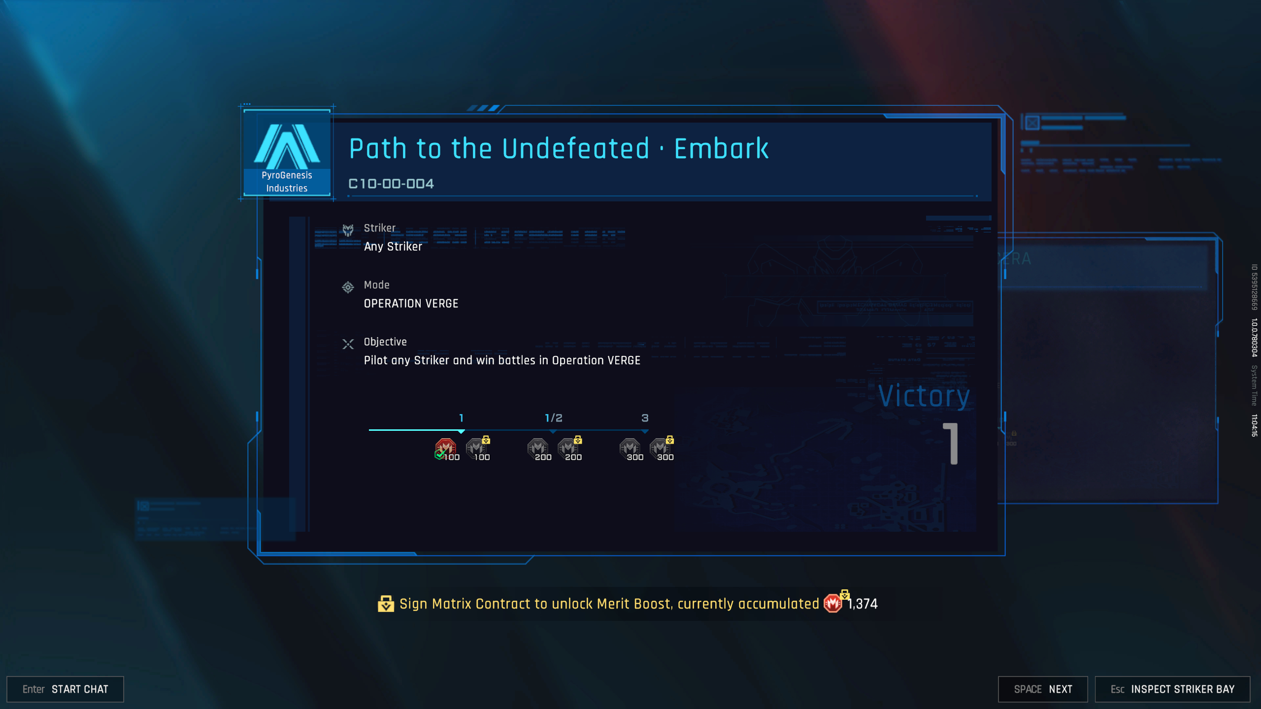 Mecha Break Mission Tokens: A challenge overview screen showing progress towards earning Tokens.
