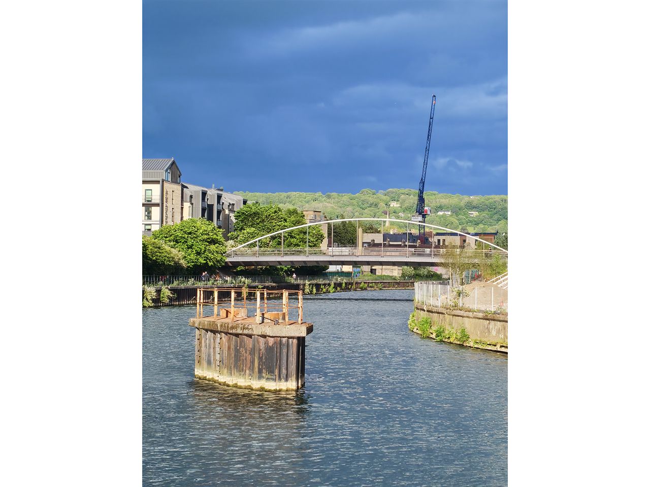 Stormy clouds over a river.