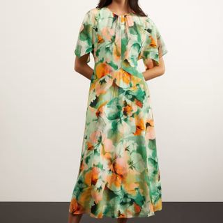 Hobbs Silk Midi Dress