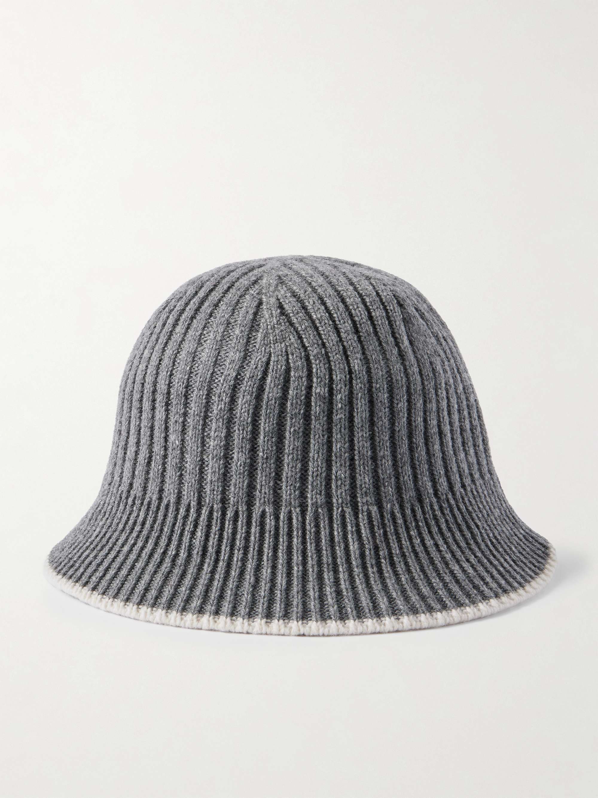 Xander Two-Tone Ribbed Cashmere Bucket Hat